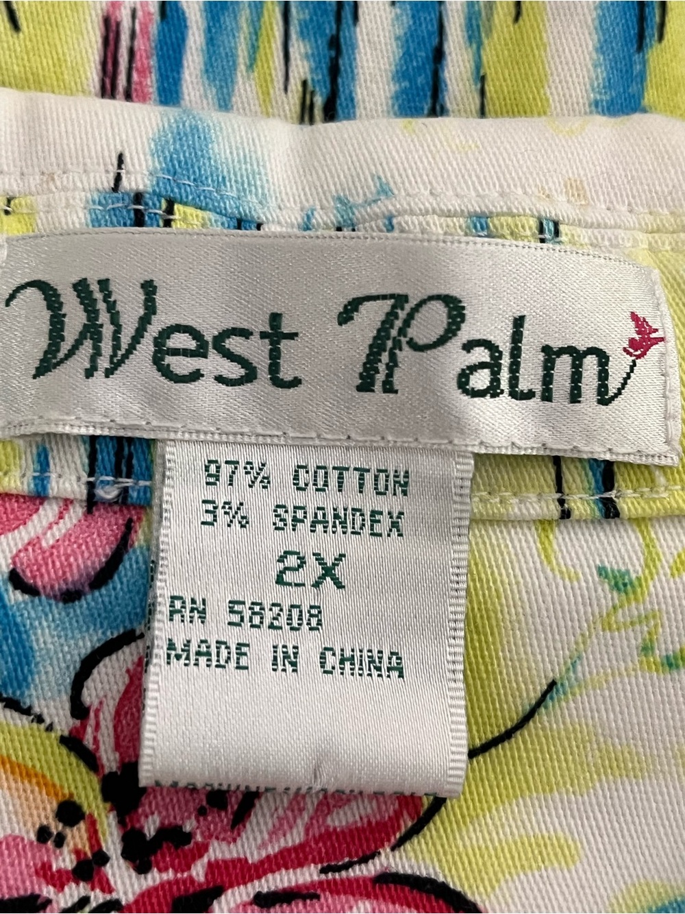 West Palm Scenic View Button-Front Colorful Jacket Resort Wear Size 2X - Picture 2 of 14